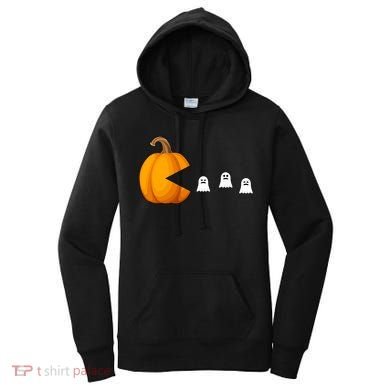 Pumpkin Ghosts Retro Pic Elated Women's Hoodie