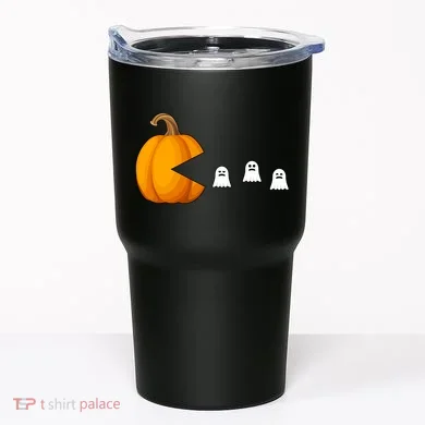Pumpkin Ghosts Retro Pic Elated Tumbler