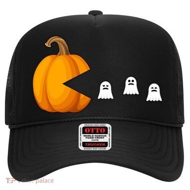 Pumpkin Ghosts Retro Pic Elated Hat