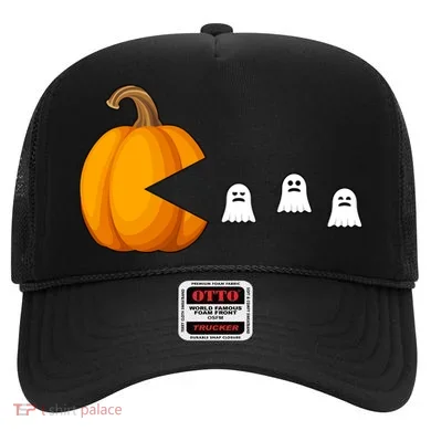 Pumpkin Ghosts Retro Pic Elated Hat