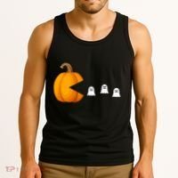 Pumpkin Ghosts Retro Pic Elated Tank Top thumb 3