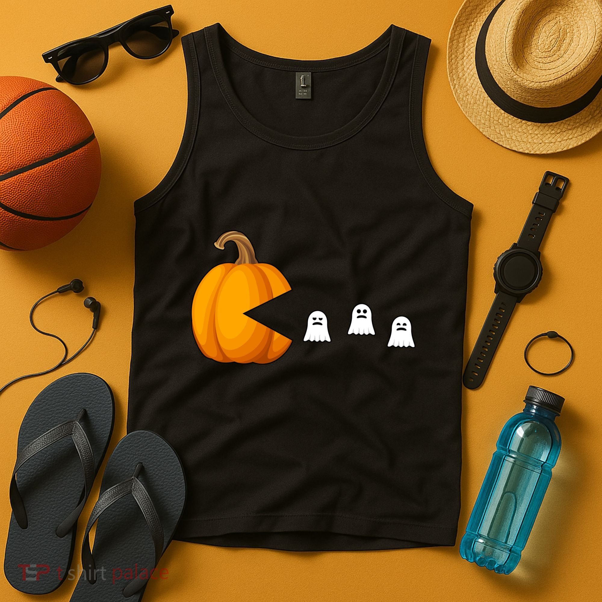 Pumpkin Ghosts Retro Pic Elated Tank Top