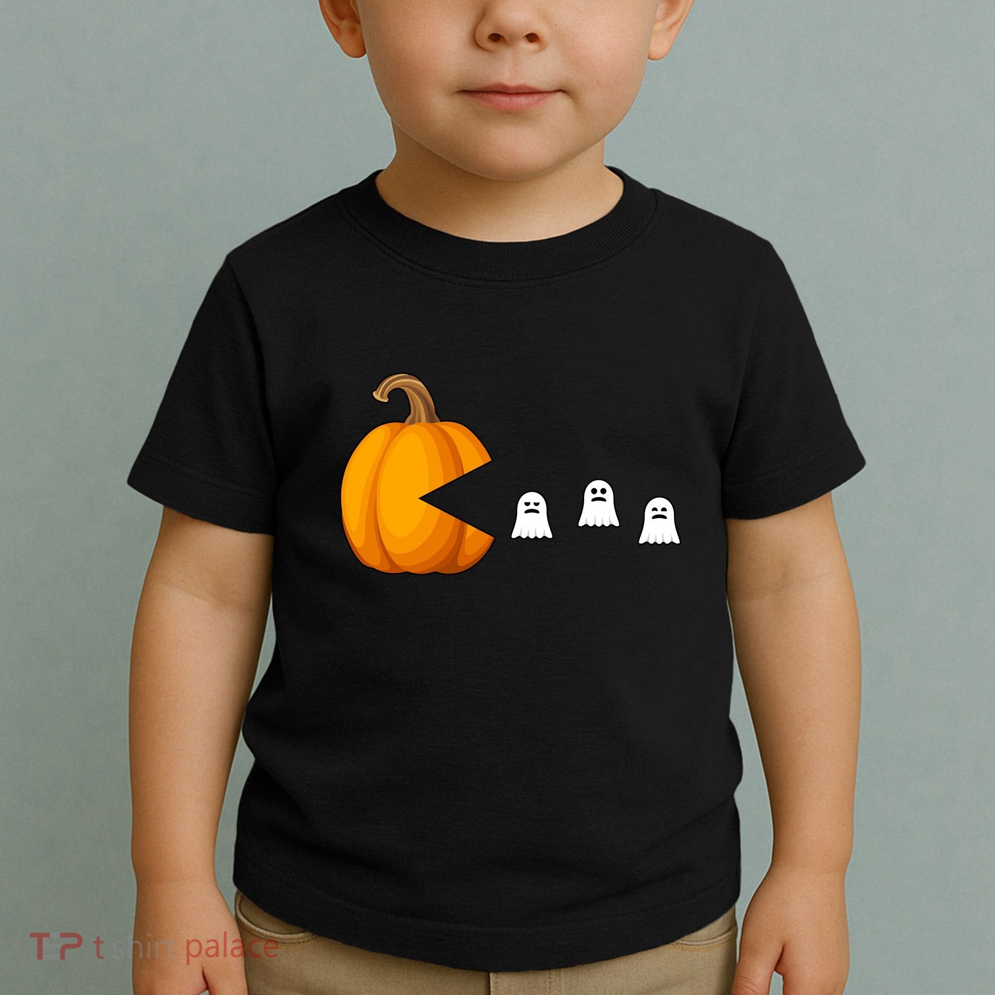 Pumpkin Ghosts Retro Pic Elated Toddler T-Shirt