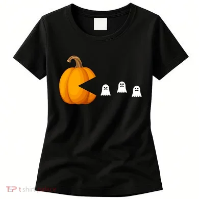 Pumpkin Ghosts Retro Pic Elated Women's T-Shirt