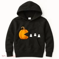Pumpkin Ghosts Retro Pic Elated Kids Hoodie thumb 0
