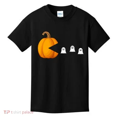 Pumpkin Ghosts Retro Pic Elated Kids T-Shirt
