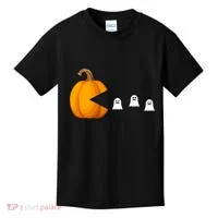 Pumpkin Ghosts Retro Pic Elated Kids T-Shirt thumb 0