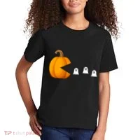 Pumpkin Ghosts Retro Pic Elated Kids T-Shirt thumb 2