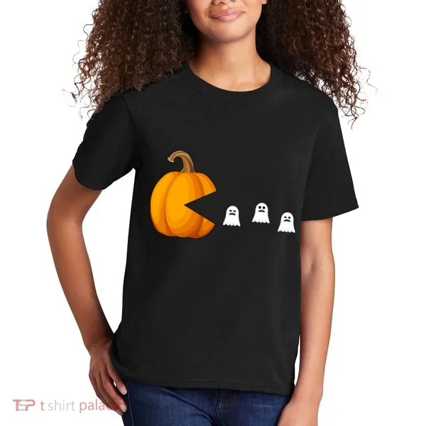 Pumpkin Ghosts Retro Pic Elated Kids T-Shirt
