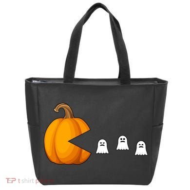 Pumpkin Ghosts Retro Pic Elated Tote Bag