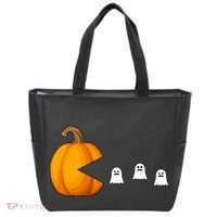 Pumpkin Ghosts Retro Pic Elated Tote Bag thumb 0