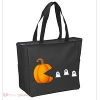 Pumpkin Ghosts Retro Pic Elated Tote Bag thumb 2