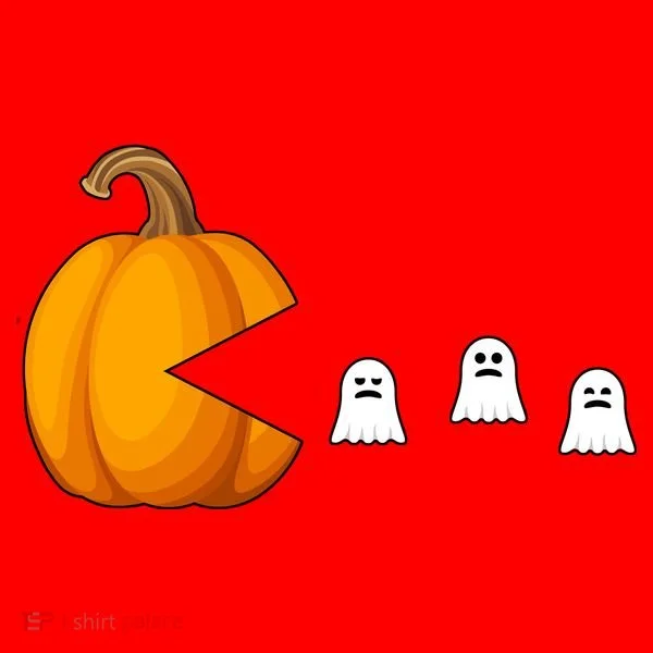 Pumpkin Ghosts Retro Pic Elated Santa Hat