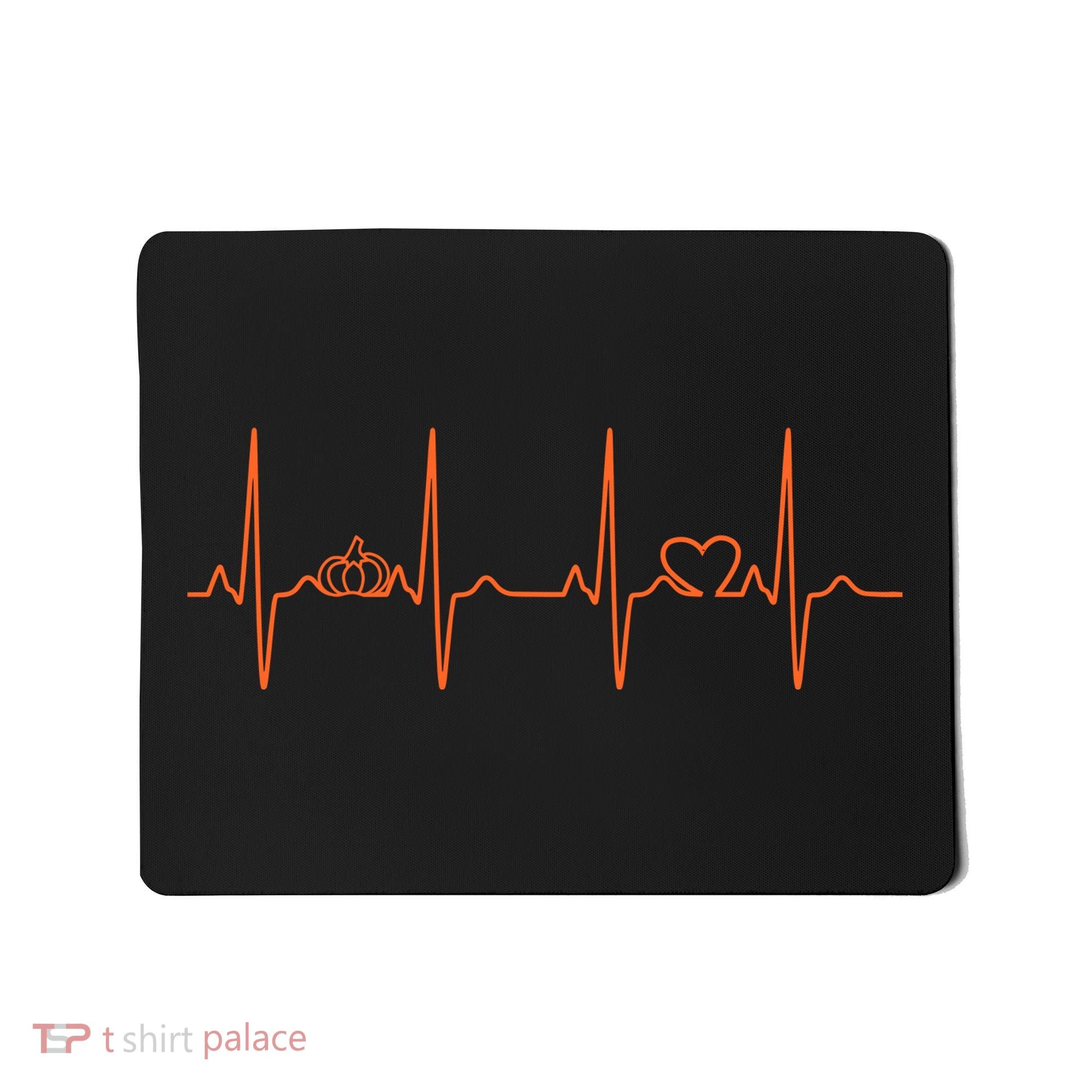 Pumpkin Halloween Heartbeat Pulse Mousepad