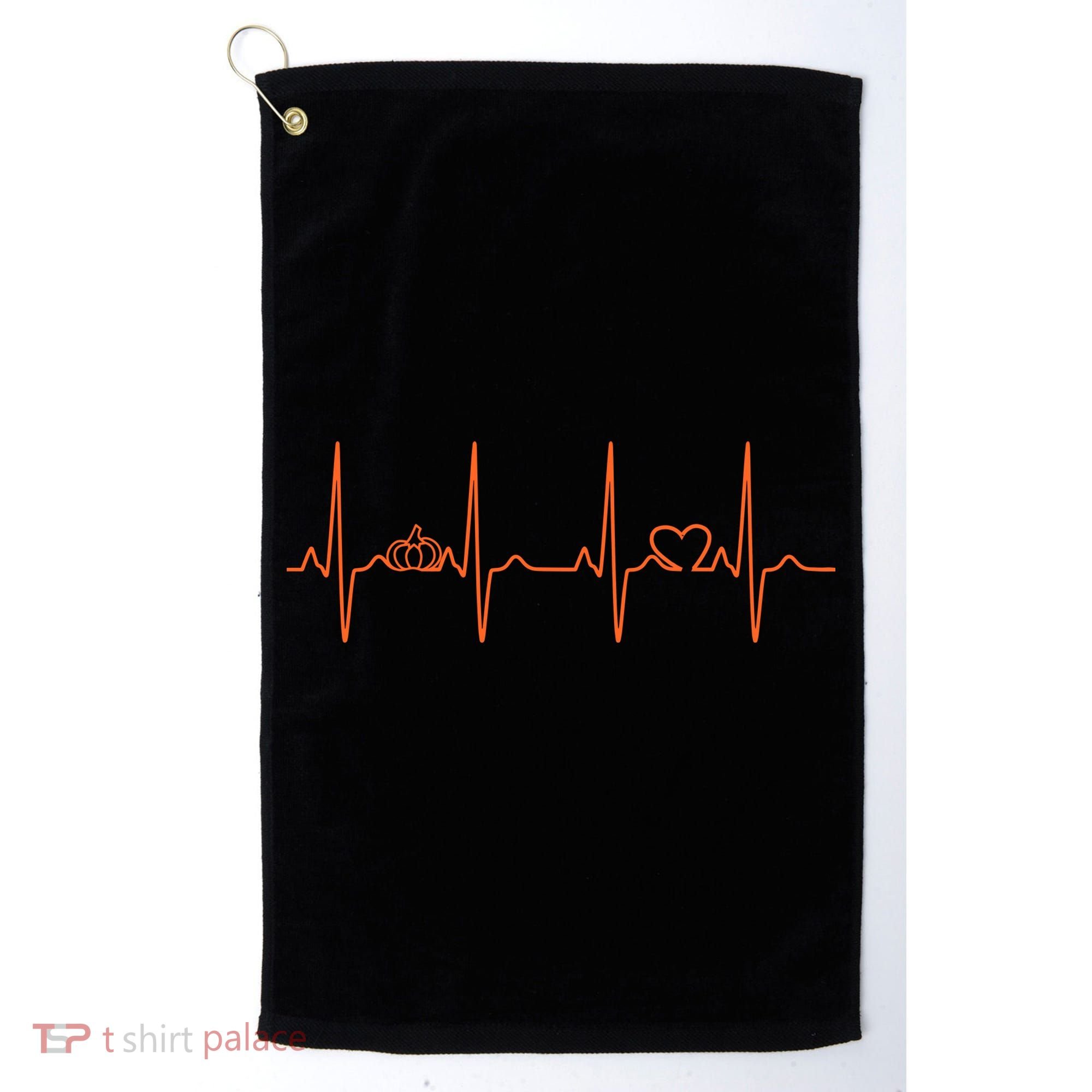 Pumpkin Halloween Heartbeat Pulse Golf Towel