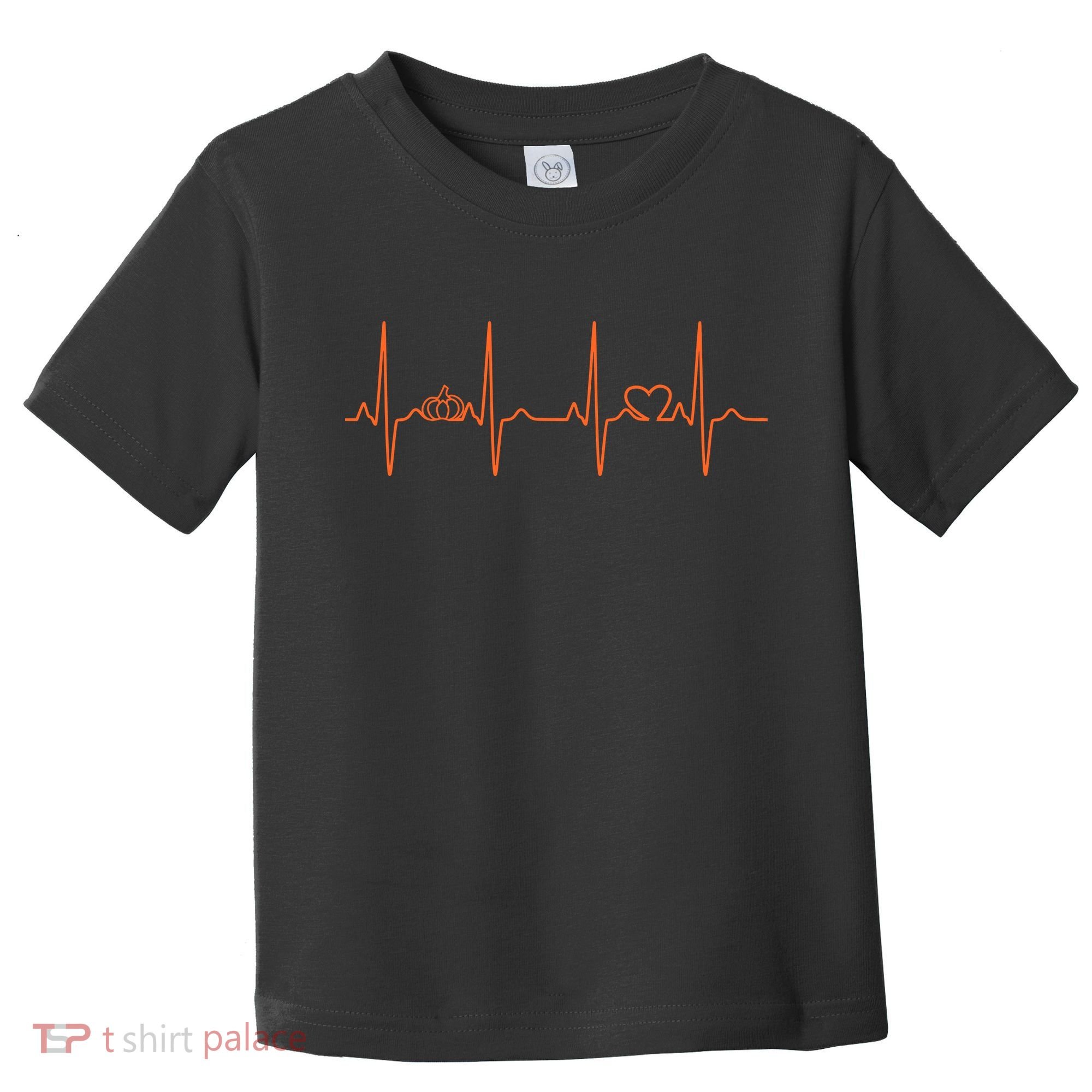Pumpkin Halloween Heartbeat Pulse Toddler T-Shirt