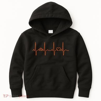 Pumpkin Halloween Heartbeat Pulse Kids Hoodie