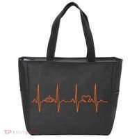 Pumpkin Halloween Heartbeat Pulse Tote Bag thumb 0