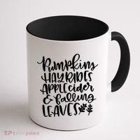 Pumpkin Hayrides Apple cider Falling Leaves Coffee Mug thumb 1