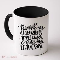 Pumpkin Hayrides Apple cider Falling Leaves Coffee Mug thumb 0