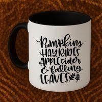 Pumpkin Hayrides Apple cider Falling Leaves Coffee Mug thumb 2