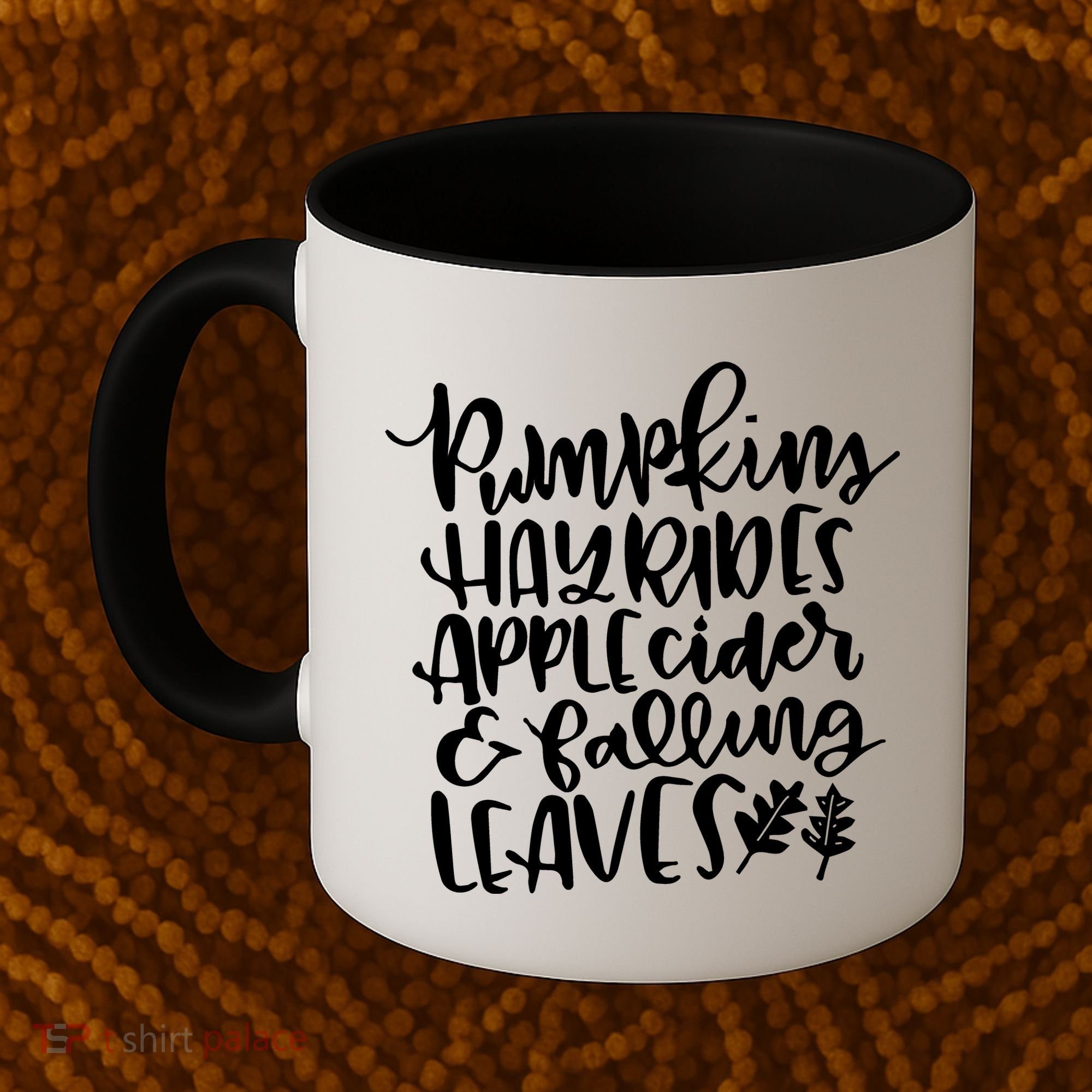 Pumpkin Hayrides Apple cider Falling Leaves Coffee Mug