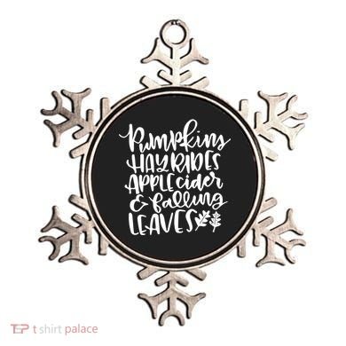 Pumpkin Hayrides Apple cider Falling Leaves Ornament