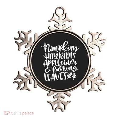 Pumpkin Hayrides Apple cider Falling Leaves Ornament