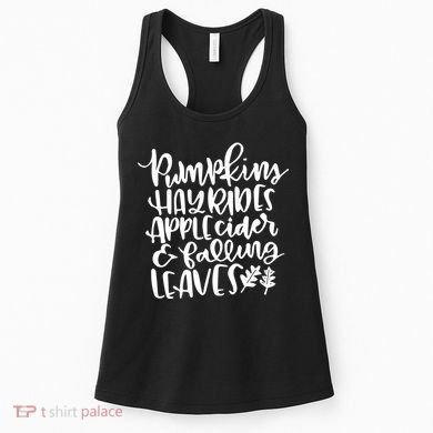 Pumpkin Hayrides Apple cider Falling Leaves Women's Tank Top