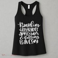 Pumpkin Hayrides Apple cider Falling Leaves Women's Tank Top thumb 3