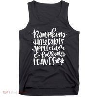 Pumpkin Hayrides Apple cider Falling Leaves Tank Top thumb 0