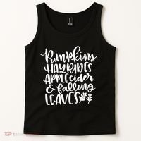 Pumpkin Hayrides Apple cider Falling Leaves Tank Top thumb 2