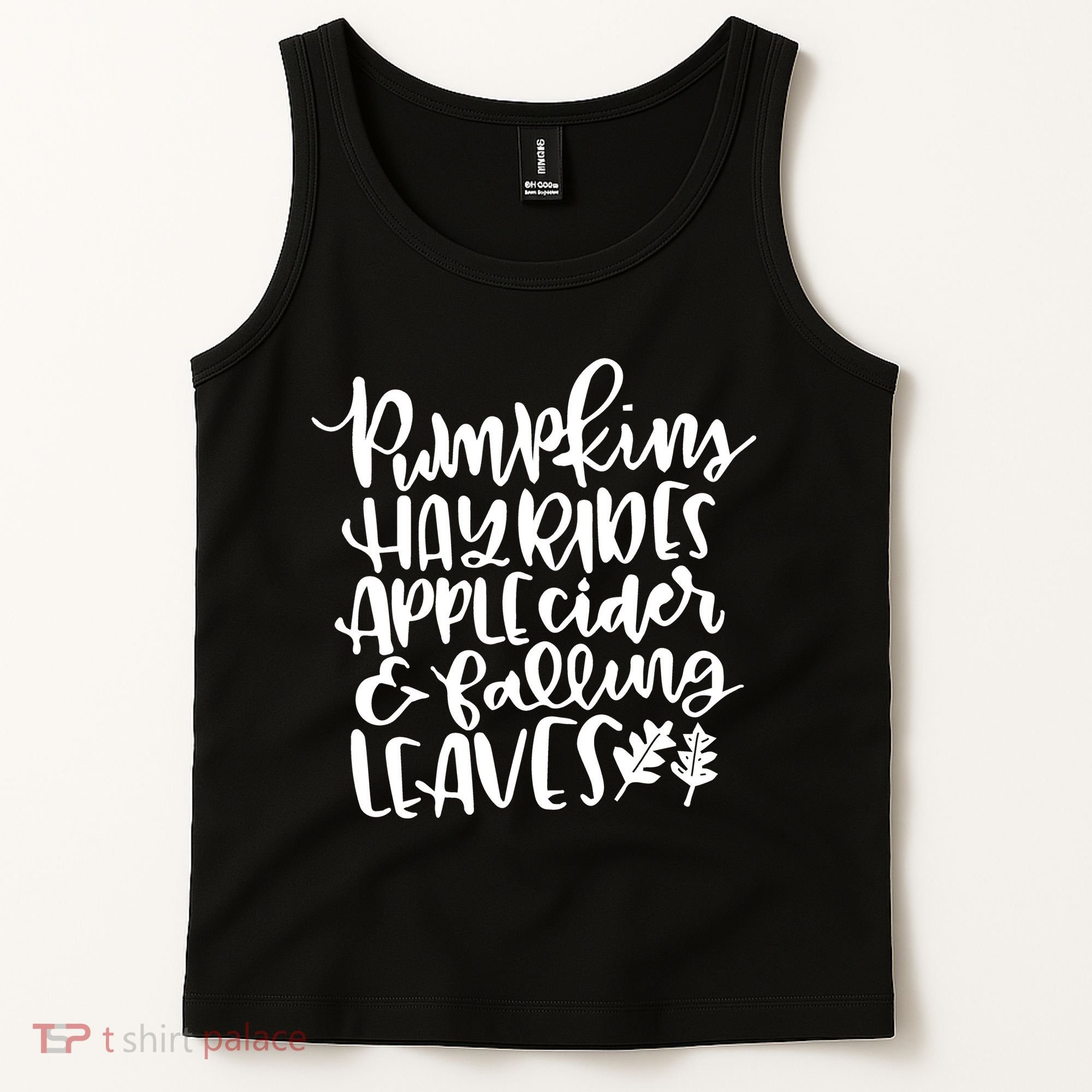 Pumpkin Hayrides Apple cider Falling Leaves Tank Top