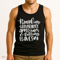 Pumpkin Hayrides Apple cider Falling Leaves Tank Top thumb 3