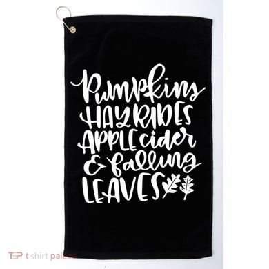Pumpkin Hayrides Apple cider Falling Leaves Golf Towel