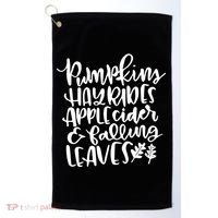 Pumpkin Hayrides Apple cider Falling Leaves Golf Towel thumb 0