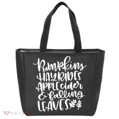 Pumpkin Hayrides Apple cider Falling Leaves Tote Bag
