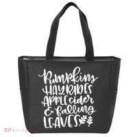 Pumpkin Hayrides Apple cider Falling Leaves Tote Bag thumb 0