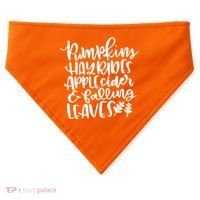 Pumpkin Hayrides Apple cider Falling Leaves USA-Made Doggie Bandana thumb 0