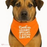 Pumpkin Hayrides Apple cider Falling Leaves USA-Made Doggie Bandana thumb 1