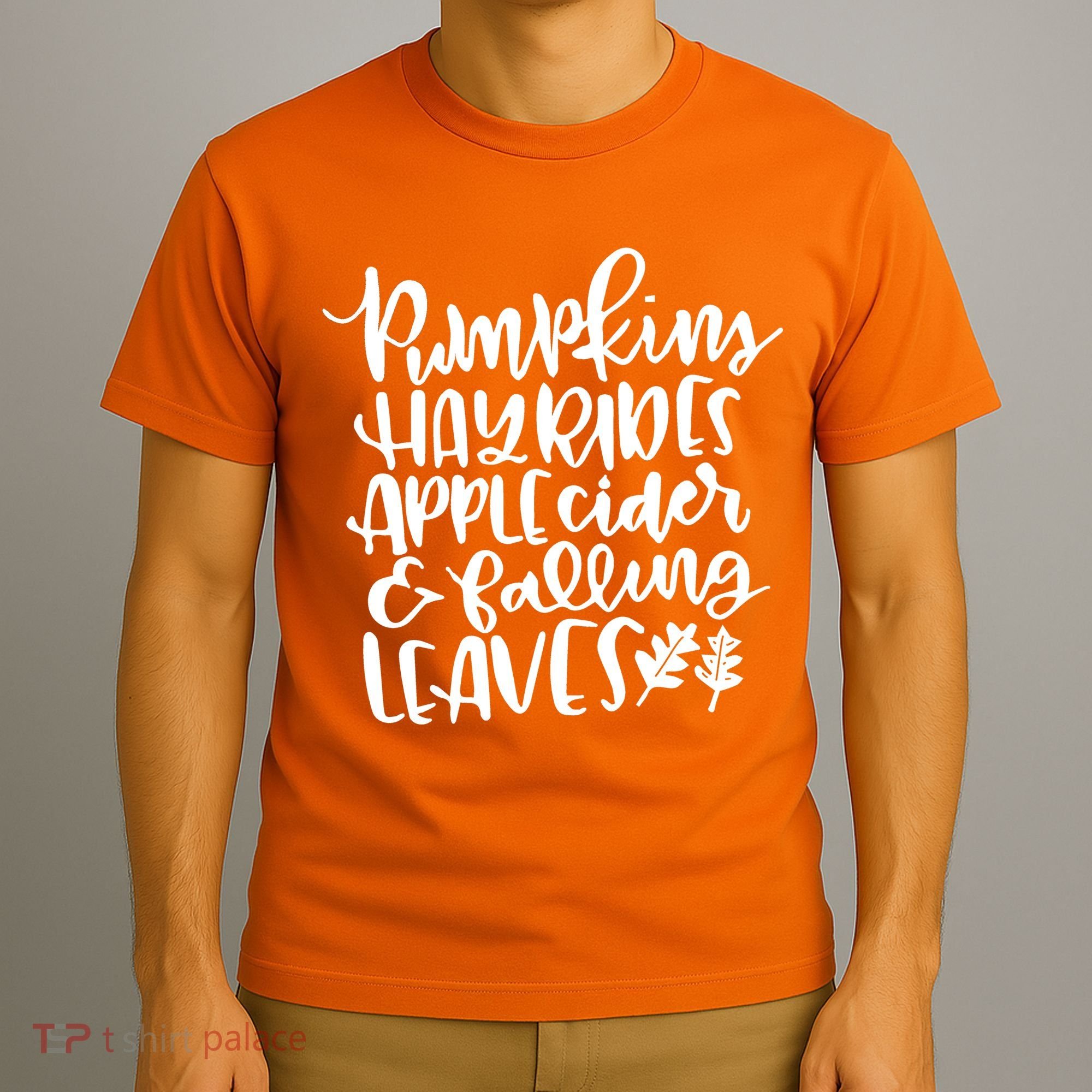 Pumpkin Hayrides Apple cider Falling Leaves T-Shirt