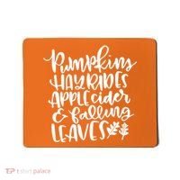 Pumpkin Hayrides Apple cider Falling Leaves Mousepad thumb 0