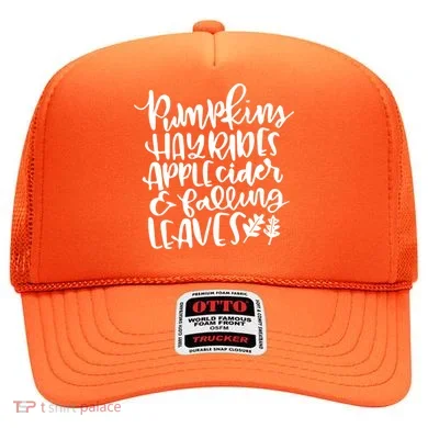 Pumpkin Hayrides Apple cider Falling Leaves Hat
