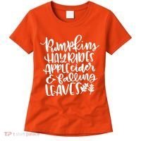 Pumpkin Hayrides Apple cider Falling Leaves Women's T-Shirt thumb 0