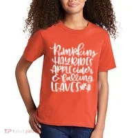 Pumpkin Hayrides Apple cider Falling Leaves Kids T-Shirt thumb 2