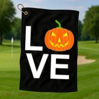 Pumpkin Love Halloween Golf Towel thumb 1