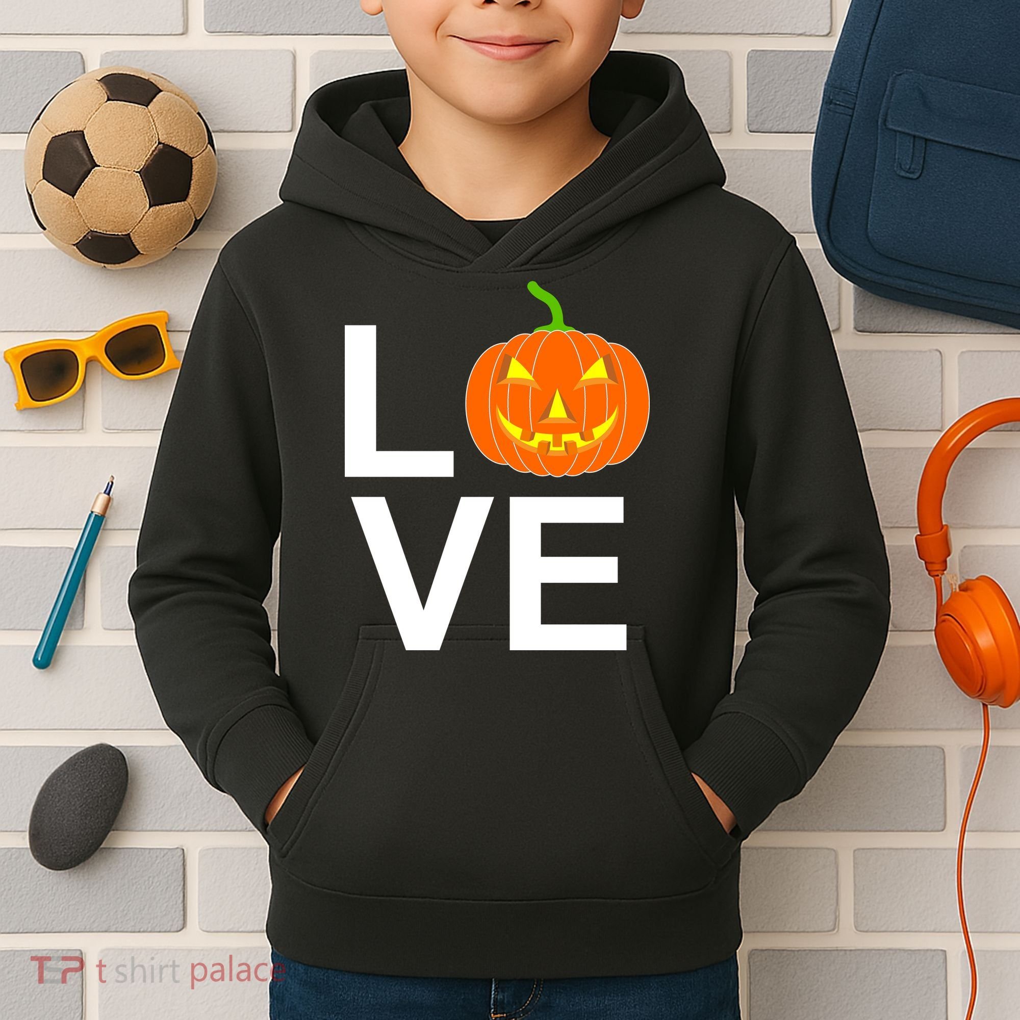 Pumpkin Love Halloween Kids Hoodie