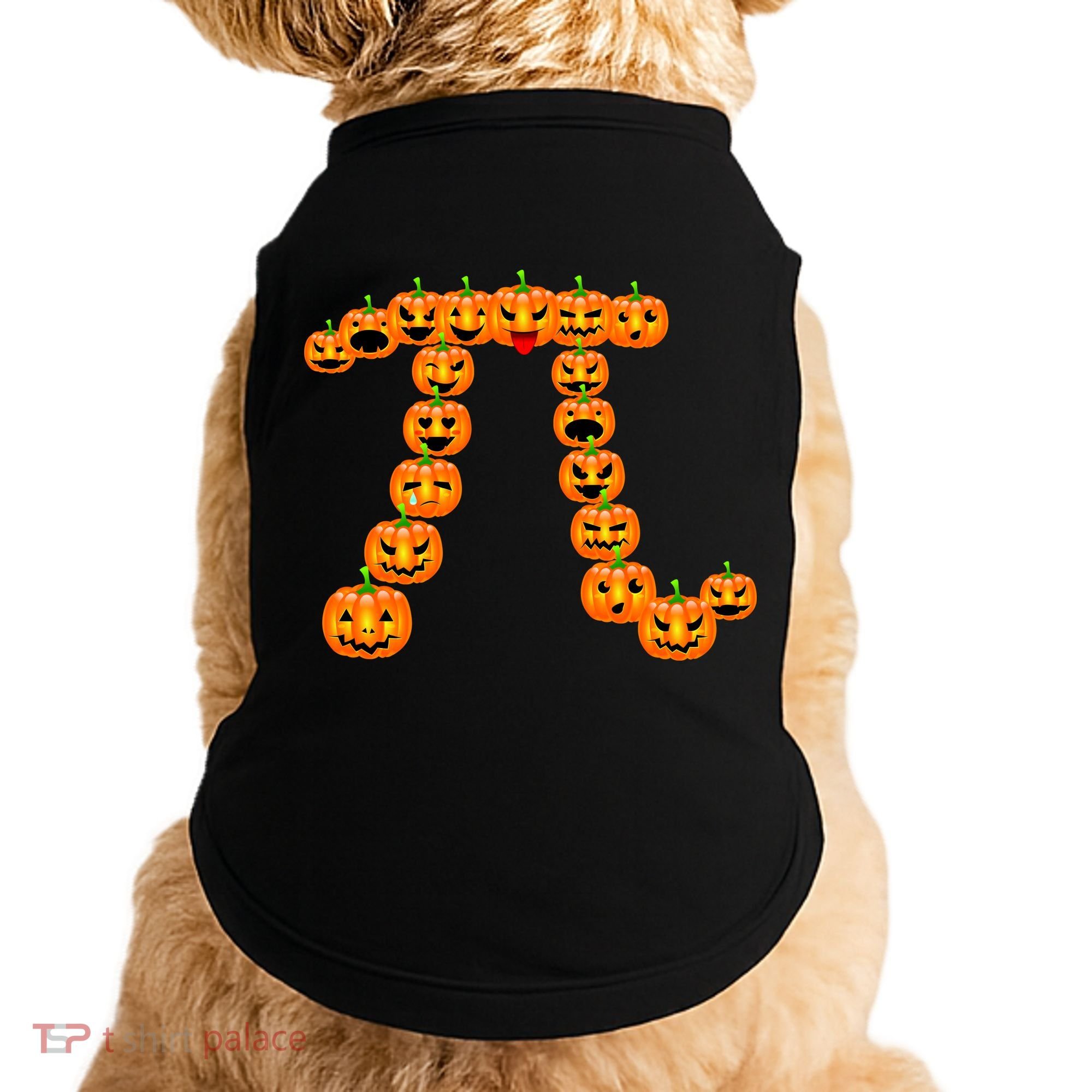 Pumpkin Pi Emoji's Halloween Math 3.14 Doggie Tank