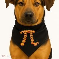 Pumpkin Pi Emoji's Halloween Math 3.14 USA-Made Doggie Bandana thumb 1
