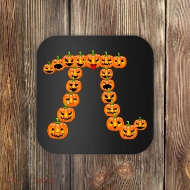 Pumpkin Pi Emoji's Halloween Math 3.14 Coaster